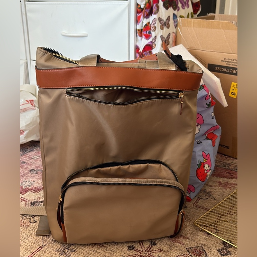 Joan & David Tan Backpack 18” laptop sleeve